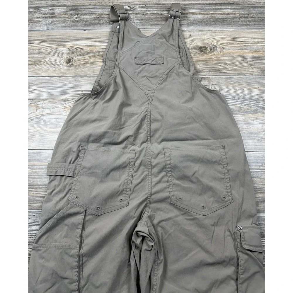 Duluth Trading Bib Overalls Women's XS Beige Nylon Workwear Gardening DEFECT!!